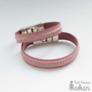 bracelet cuir rose SAMOA