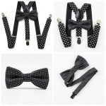 Duo père fils bretelles et noeud papillon à pois