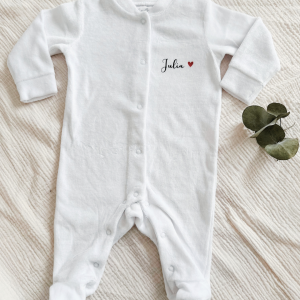 Pyjama velours personnalisé bébé
